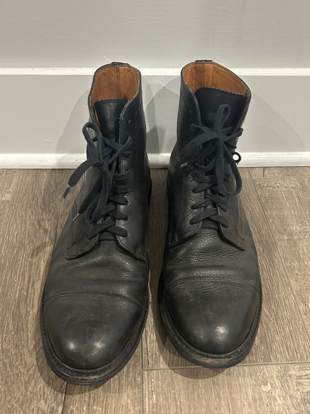 Frye Men's Black Leather Lace-Up Boots